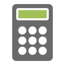Icon Beispielrechnung Taschenrechner grün schwarz